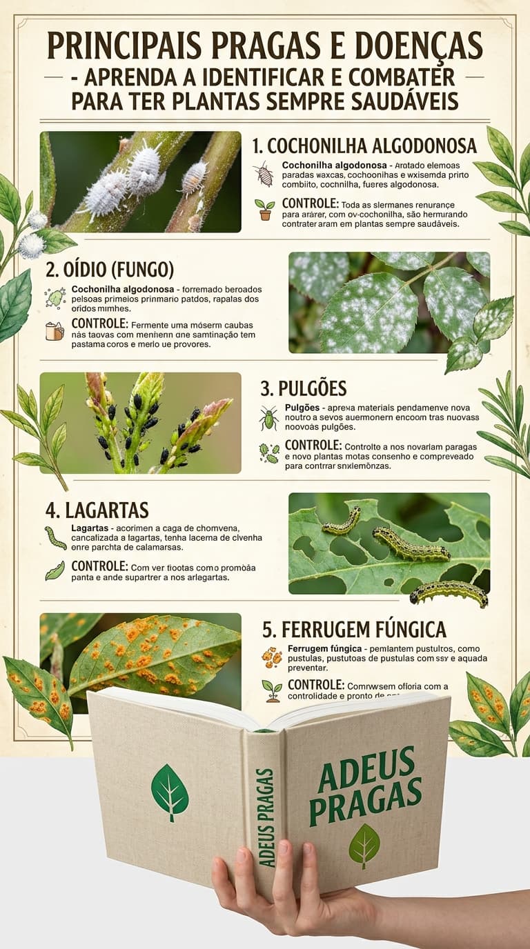 Principais Pragas e Doenças - Aprenda a Identificar Fungos e Insetos no eBook Adeus Pragas